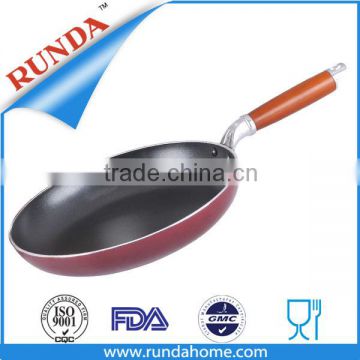 Aluminum non-stick wooden handle frying pan