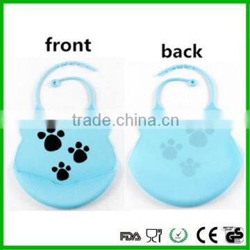 2016 Hot Sale Cute Animal Design Food Grade Silicone Baby Bib Durable