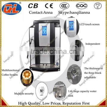 Fully automatic coffee machine with plastic housing and LCD display with GS|CE approval