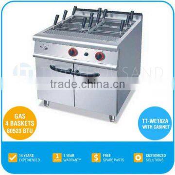 Gas Pasta Cooker with Cabinet - 4 Baskets, 80523 BTU, 82 KG, TT-WE162A