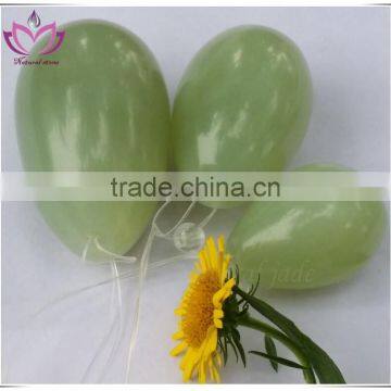 Certified Natural Green Xiuyan Jade Eggs Kegel Eggs Set With Drilled Hole