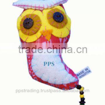 Cotton owl key chain