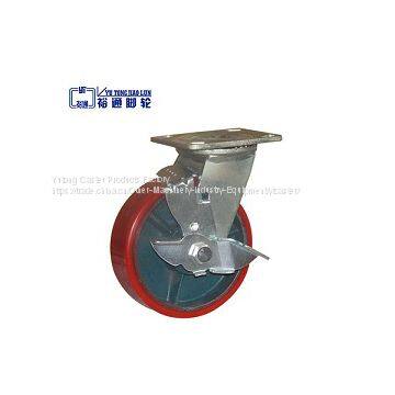 PU Cast Iron Core Caster With Brake