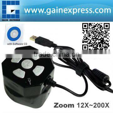 Professional Handheld Mini Microscope Auto Focus 5MP Camera Zoom USB 12x ~ 200x
