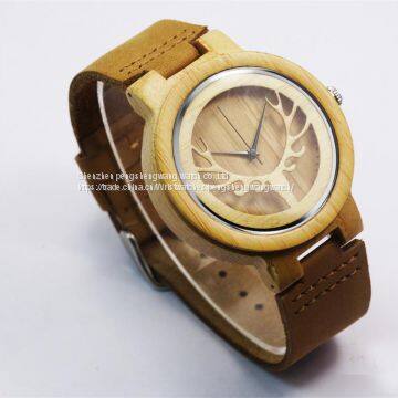 New Design Genuine Leather Crystal Quartz Lady Watch photo-2