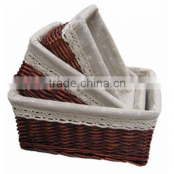 Wholesale miniture Wicker bread baskets with fabric liner