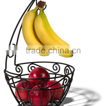 Decorative Modern Design Chrom Wire Fruit Basket With Banana Holder