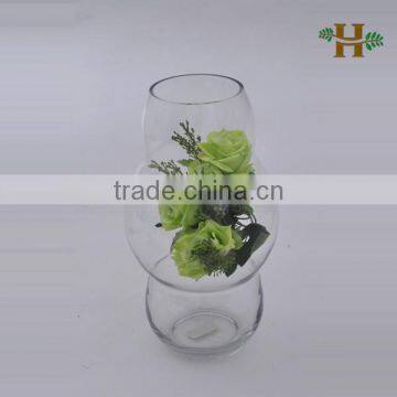 Mouthblown Gourd Shaped Glass Vase Decorate With Christmas