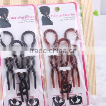 Plastic hairpin lastic hairpin hair maker lucky hair style maker tools fat plug wave plate first hairpin 3 hair accessory