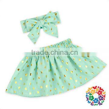 Baby Girls Aqua Skirt Heart Shape Polka Dots Cotton Dress Fashionable Skirts