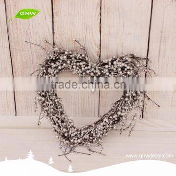 GNW CHWR-1605051 High quality wholesale brown heart-shaped Christmas Rattan Wreath