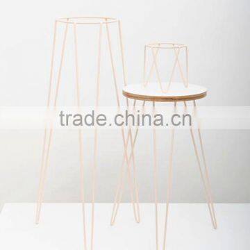 Blush Pink Metal Wire Plant Stand Mid-Century Inspired photo-4