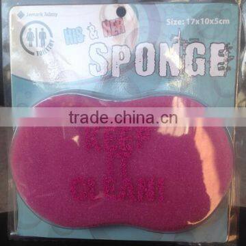 Red and Blue Cleaning Sponge Bath Sponge Can be Printed Logo Individual Packging photo-2