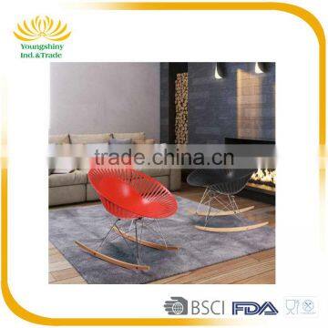 Manufacturer popular cheap plastic rocking chair with beech legs