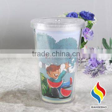 With Paper Insert Custom Double Wall Plastic Color Change Tumbler