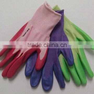 100% nylon flower garden glove for yard work