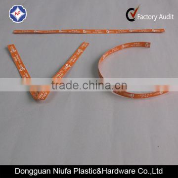 Orange Logo printed paper twist tie with wire core