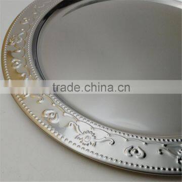 Cheap Wholesale Wedding Gold Silver Beaded Charger Plates photo-5