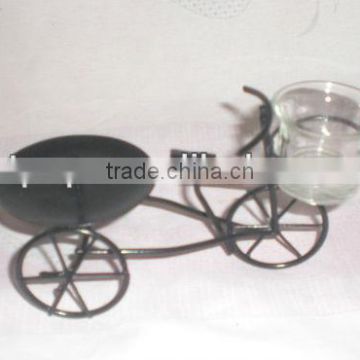 Decorative Metal Candle Holder of bicycle design