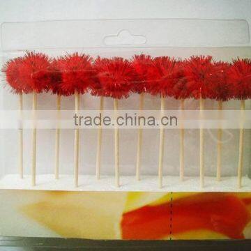 Pompon Decorative Glitter Floral Cocktail Picks photo-3