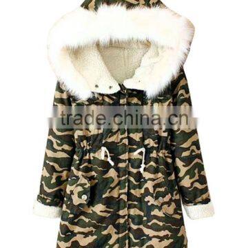 Women's Thicken Camouflage Fleece Faux Fur Warm Winter Coat Hooded Parka Overcoat Jacket photo-2