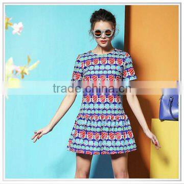 2014 fashion style high end digital printed fabric for woman dress