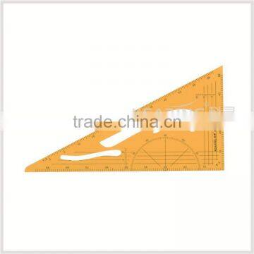 Kearing brang, 1/3 &1/4 size platic triangle ruler, with protractor normal printed on ruler surface, economical pirce #8535B