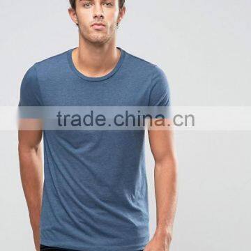 Custom Short Sleeve Crew Neck Navy Men's 50% Cotton 50% Polyester Soft Jersey Plain Design Comfortable Fit Casual Blank T-Shirt