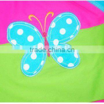 2017 Wholesale Butterfly Printed Summer Swimwear Short Sleeve European Kids Swimwear photo-3