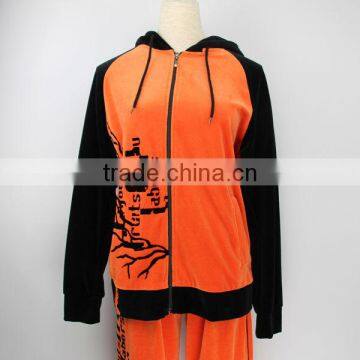 warm fashion oem clothing manufacturing velvet fabric sport wear brand