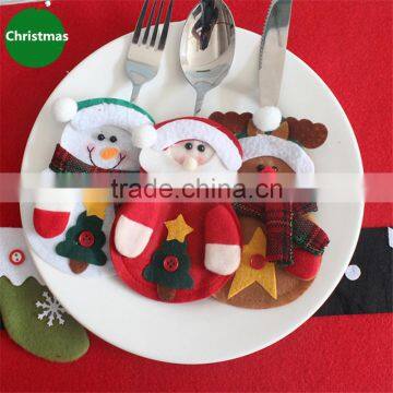 2017 hot product tableware cloth christmas Decorative materials Cutlery case Santa Claus tableware cover