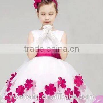 Fashion Fluffy Baby Girl Princess Tulle Party Dress With Petal Wedding Dress photo-2