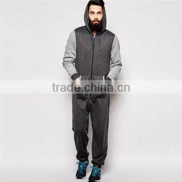 Cheap Wholesale Loungewear Adult Onesie With Contrast Sleeves photo-3