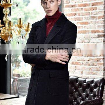 Slim Fit Pure Color Wool Men Coat Winter Coat photo-3