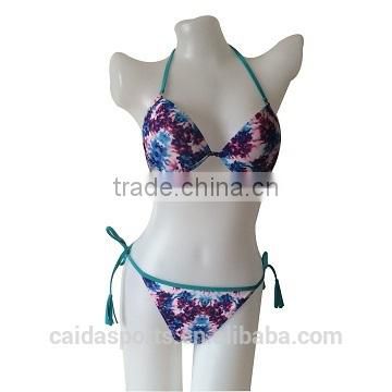 Top quality purple shivering printing sexy women bikini swimwear