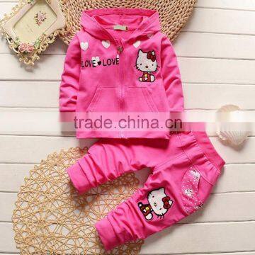 Girls Fall With Cap Set New Female Baby Cotton Long Sleeved Casual Children's Clothing Two Sets photo-2