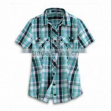 Women's Shirt Short Sleeve plaid dress shirts