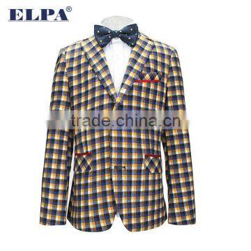 ELPA Kids Jacket 2015 Style Casual Blazer Plaid Boys Blazer With Elbow Patches photo-4