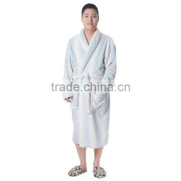 printed wholesale coral fleece bath robe for men