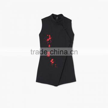 Oriental Design Playsuit Embroidered Western Qipao Business Casual Apparel photo-6