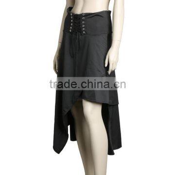 Front Short and Long Back Plain Dyed Women Skirt Dress photo-4