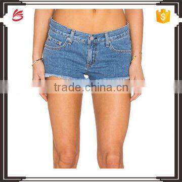 Washed blud women short denim jeans ladies short jeans hot sexy girls denim jeans