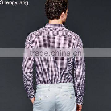 Wholesale High Quality Man Fashion Plaid Shirt Guangzhou Manufacturer photo-2