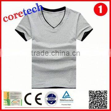 Plain Blank Mens Slim Fit V-neck T-shirt Factory photo-2