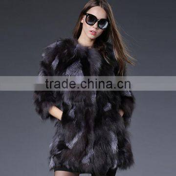 Fashion hot sell mysterious fox long paragraph imported fox factory custom short sleevesur coat