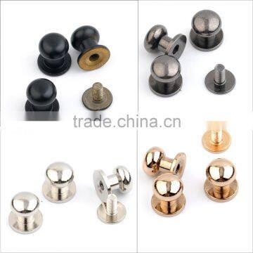 8*9*10mm big metal brass screw rivets knob leather craft stud rivets watchband belt round silver/black/gold ZD-014