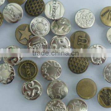 Metal Zamak jean button made in china