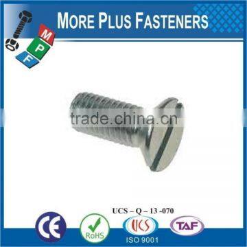 Made in Taiwan Metric Machine Screw DIN 963 ISO 2009 Slotted Flat Head Countersunk Steel Zinc Plated