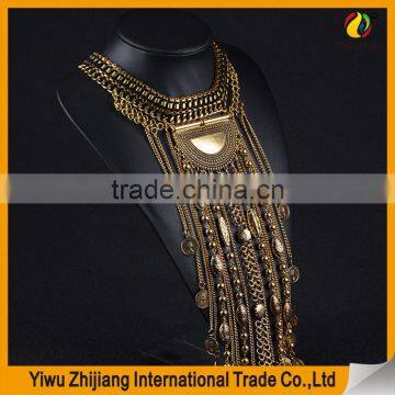 2016 Indian Handmade Tribal Tassel Necklace in Gold Sliver Color for Women photo-6