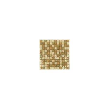 Crackle Mixed Crystal Glass Mosaic Tile Sheet For Bathroom Decoration 300x300mm